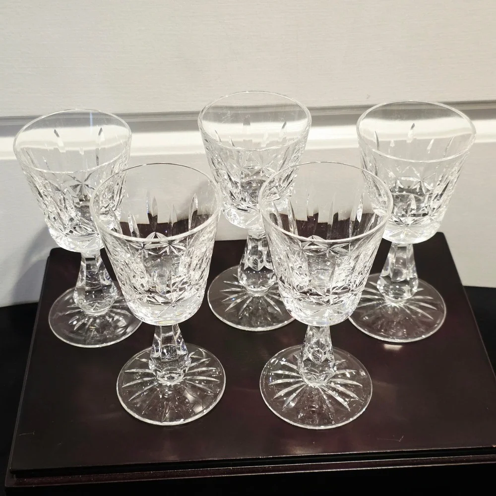 Waterford Rosslare Crystal Wine Glasses Port‎ Cordial Sherry Set of 5